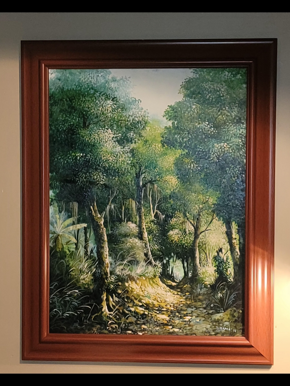 VINTAGE OIL ON BOARD PAINTING SIGNED BY DARIN 30X37"